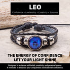 FuAttract Confidence Leadership & Strength Leo Zodiac Blue Glaze Charm Vintage Leather Bracelet - Leo - image 0