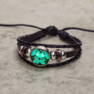 FuAttract Creativity Communication & Flexibility Gemini Zodiac Blue Glaze Charm Vintage Leather Bracelet - image 2