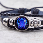 FuAttract Protection & Harmony Cancer Zodiac Blue Glaze Charm Vintage Leather Bracelet - image 3