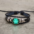 FuAttract Protection & Harmony Cancer Zodiac Blue Glaze Charm Vintage Leather Bracelet - image 2
