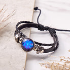 FuAttract Courage Freedom & Positive Energy Aries Zodiac Blue Glazed Charm Vintage Leather Bracelet - image 1