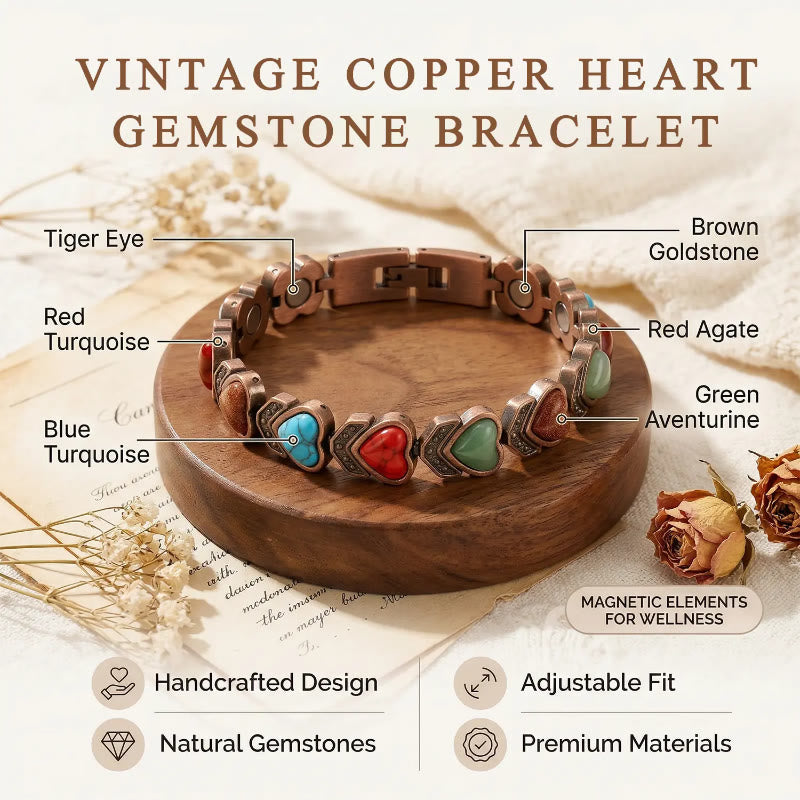 FREE Today: Love Confidence & Harmony Vintage Copper Brushed Heart Charm Bracelet - image 7