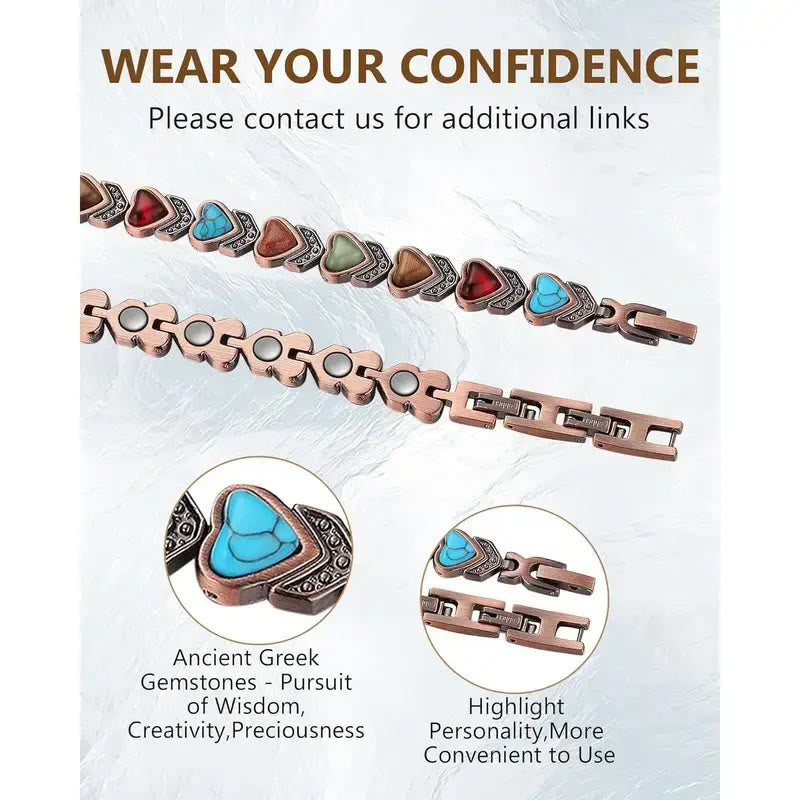 FREE Today: Love Confidence & Harmony Vintage Copper Brushed Heart Charm Bracelet - image 6
