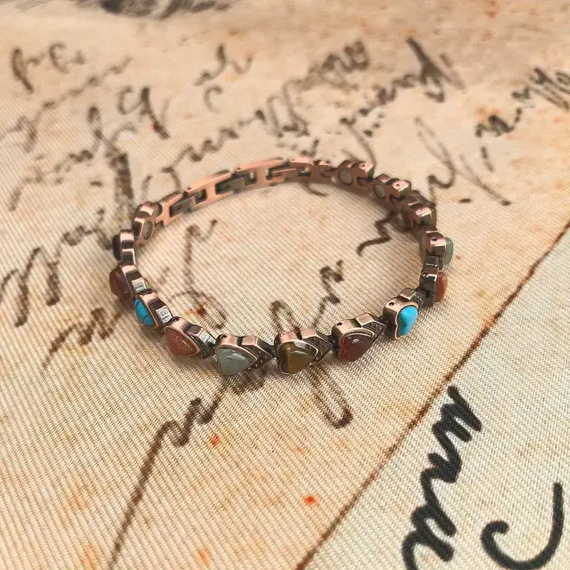FREE Today: Love Confidence & Harmony Vintage Copper Brushed Heart Charm Bracelet - image 1