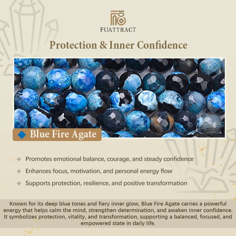 FuAttract Calm Protection & Balance Blue Fire Agate Energy Bracelet - image 11