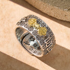 FuAttract Blessing Peace & Guardian Energy Copper Inlay Vajra Pestle Om Mani Padme Hum Ring - image 2