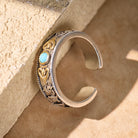 FuAttract Protection Wisdom & Spiritual Harmony Turquoise Bead Vajra Pestle Om Mani Mantra Ring - image 2