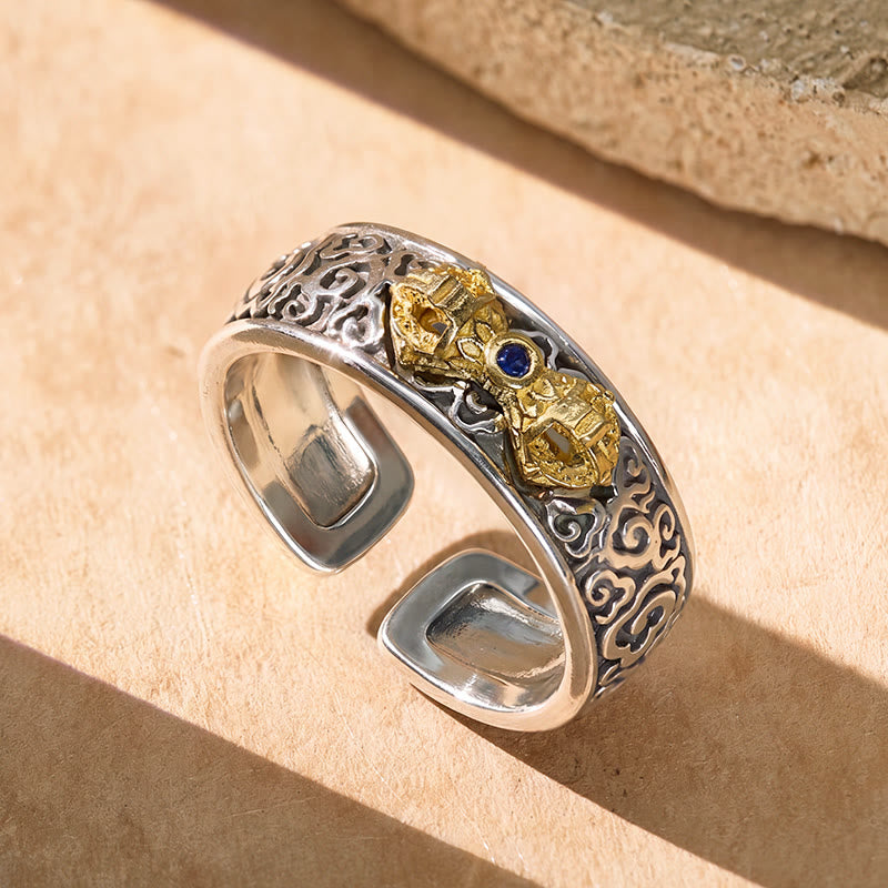 FuAttract Protection Strength & Wisdom Vintage Antique Vajra Pestle Energy Ring - image 1