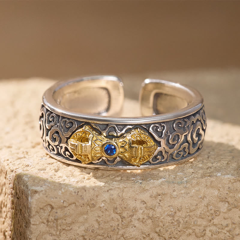 FuAttract Protection Strength & Wisdom Vintage Antique Vajra Pestle Energy Ring - Adjustable - image 0