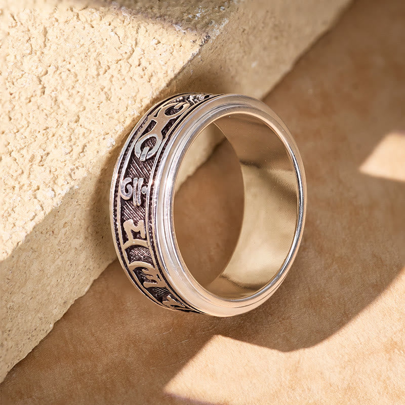FuAttract Good Fortune & Harmony Om Mani Mantra Engraved Rotating Ring - image 2