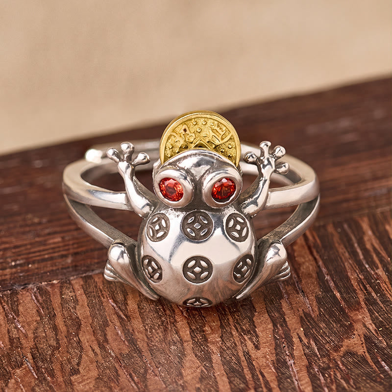 FuAttract Wealth Prosperity & Good Fortune Money Toad Rotating Ring - Adjustable - image 0