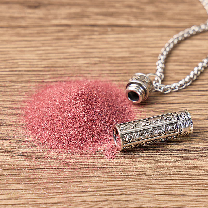 FuAttract Protection & Harmony Shurangama Mantra Om Mani Mantra Cinnabar Locket Pendant Necklace - image 2