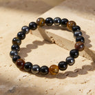 FuAttract Protection & Strength Tiger's Eye Hematite Black Onyx Energy Bracelet - 10mm - image 0
