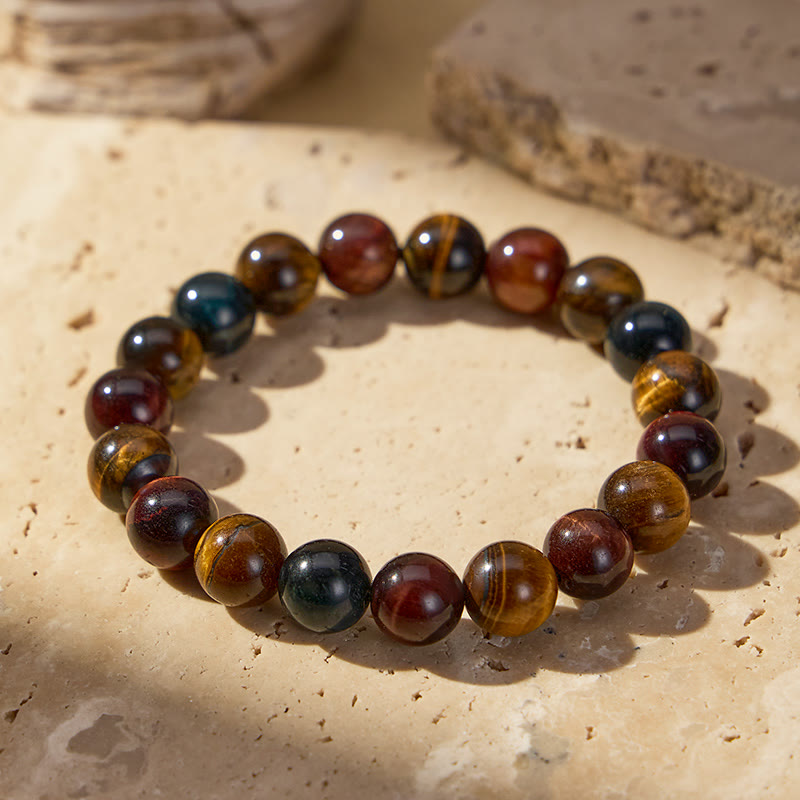 FuAttract Confidence Protection & Strength Tri-Color Tiger's Eye Simple Style Bracelet - image 2