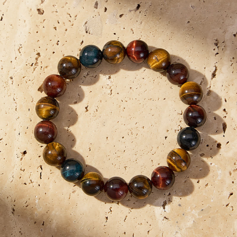 FuAttract Confidence Protection & Strength Tri-Color Tiger's Eye Simple Style Bracelet - image 1