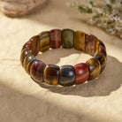 FuAttract Confidence Protection & Grounding Energy Tri-Color Tiger's Eye Minimalist Bracelet - 10x14mm - image 0