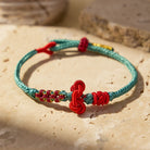 FuAttract Good Luck Wisdom & Success Wenchang Knot Handmade Red String Bracelet - Mountain Mist Green - image 0