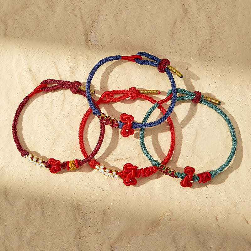 FuAttract Good Luck Wisdom & Success Wenchang Knot Handmade Red String Bracelet - image 4