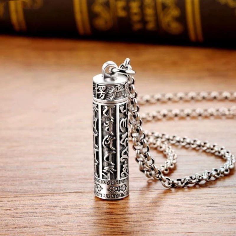 FuAttract Protection & Harmony Shurangama Mantra Om Mani Mantra Cinnabar Locket Pendant Necklace - Rolo Chain with Cinnabar - image 8