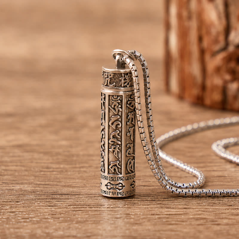 FuAttract Protection & Harmony Shurangama Mantra Om Mani Mantra Cinnabar Locket Pendant Necklace - Box Chain with Cinnabar - image 6
