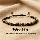 FuAttract Protection Strength & Confidence Tiger's Eye Hematite Energy Braided Bracelet - 4mm - image 0