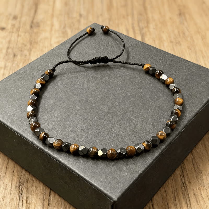 FuAttract Protection Strength & Confidence Tiger's Eye Hematite Energy Braided Bracelet - image 2