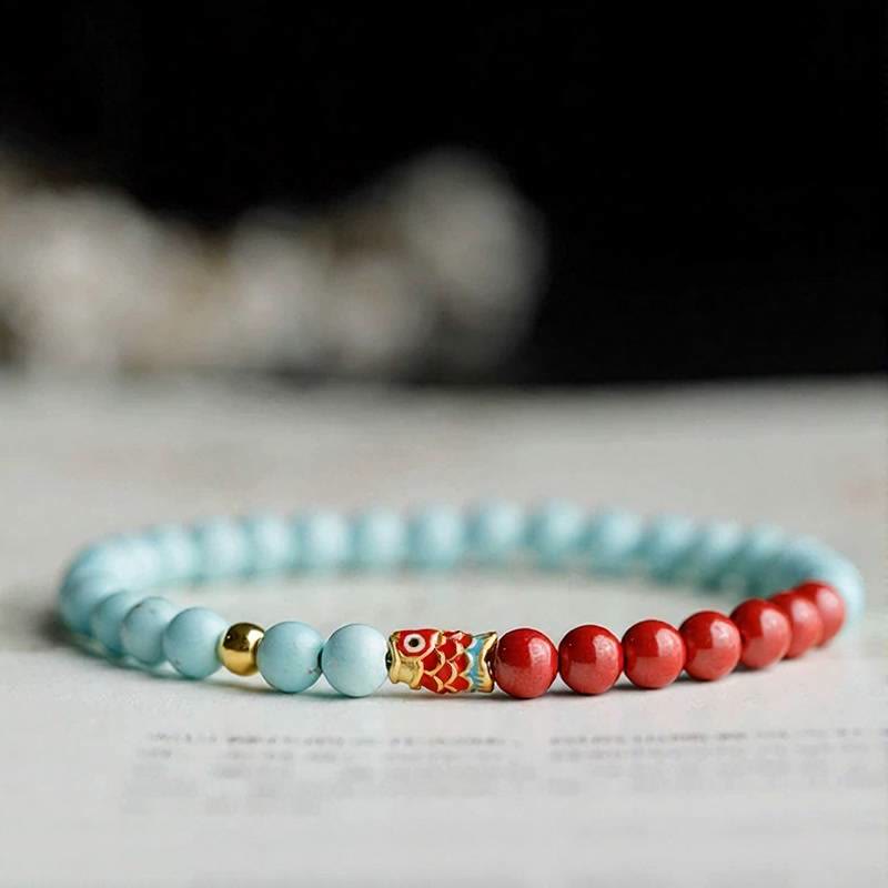 FREE Today: Luck Prosperity & Protection Turquoise & Cinnabar Koi Bracelet - image 1