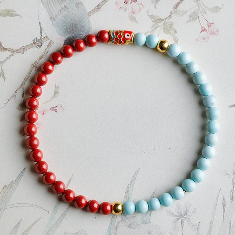 FREE Today: Luck Prosperity & Protection Turquoise & Cinnabar Koi Bracelet - 6mm Turquoise+Cinnabar 3 - image 9
