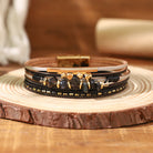 FuAttract Harmony Growth & Balance Irregular Green Aventurine Bohemian Woven Leather Bracelet - Black - image 13