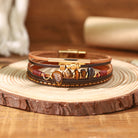 FuAttract Harmony Growth & Balance Irregular Green Aventurine Bohemian Woven Leather Bracelet - Brown - image 7