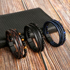 FuAttract Protection Clarity & Wisdom Lapis Lazuli Black Obsidian Braided Leather Bracelet - image 7