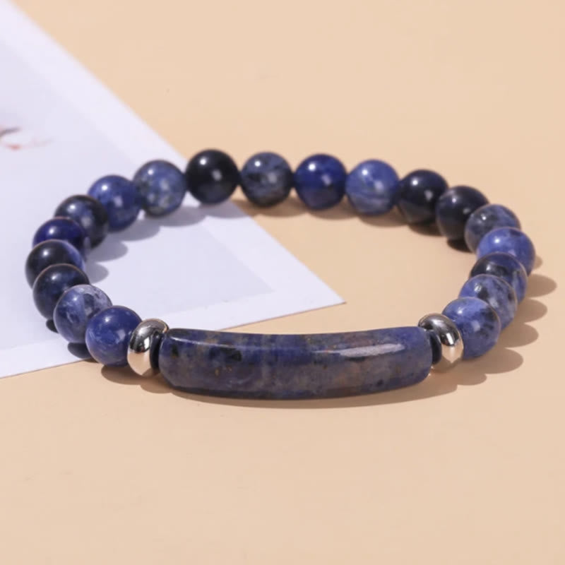 FuAttract Balance Protection & Harmony Natural Stone Irregular Pattern Bridge Charm Bracelet - Blue Lace Agate - image 18