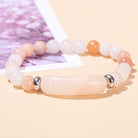 FuAttract Balance Protection & Harmony Natural Stone Irregular Pattern Bridge Charm Bracelet - Pink Aventurine - image 15