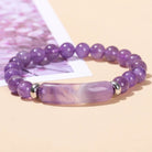 FuAttract Balance Protection & Harmony Natural Stone Irregular Pattern Bridge Charm Bracelet - Amethyst - image 4