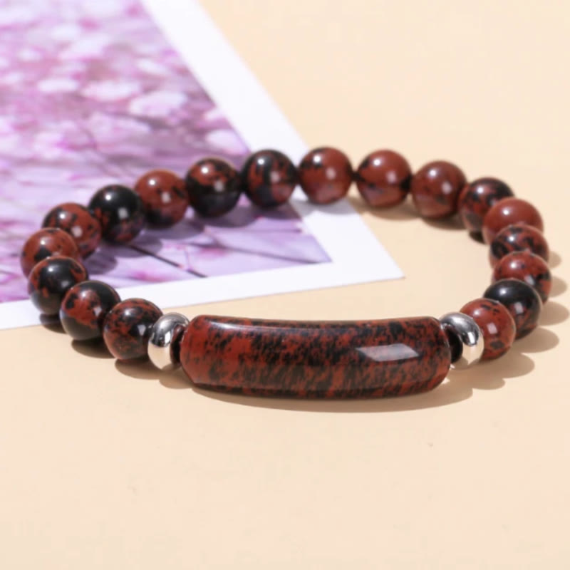 FuAttract Balance Protection & Harmony Natural Stone Irregular Pattern Bridge Charm Bracelet - Gold Swan Obsidian - image 21
