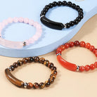 FuAttract Balance Protection & Harmony Natural Stone Irregular Pattern Bridge Charm Bracelet - image 2