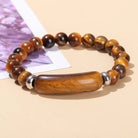 FuAttract Balance Protection & Harmony Natural Stone Irregular Pattern Bridge Charm Bracelet - Yellow Tiger's Eye - image 7