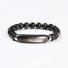 FuAttract Balance Protection & Harmony Natural Stone Irregular Pattern Bridge Charm Bracelet - Silver Obsidian - image 26