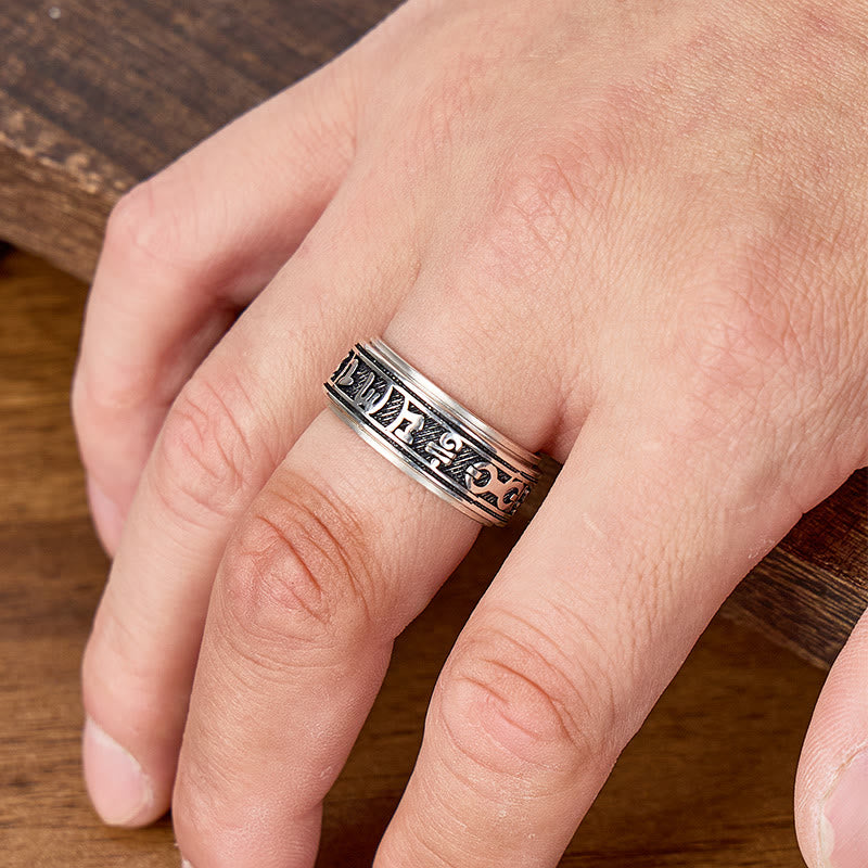 FuAttract Good Fortune & Harmony Om Mani Mantra Engraved Rotating Ring - image 3