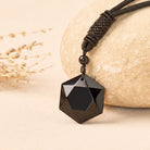 FuAttract Black Obsidian Pendant Adjustable Necklace – Protection & Grounding Energy  - Hexagon - image 0
