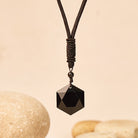 FuAttract Black Obsidian Pendant Adjustable Necklace – Protection & Grounding Energy  - image 1