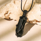 FuAttract Black Obsidian Pendant Adjustable Necklace – Protection & Grounding Energy  - Double Point Wand - image 13