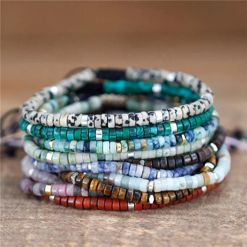 FuAttract Balance Protection & Positive Energy Blue Imperial Stone Tiger's Eye Amazonite Natural Stone Braided Bracelet - image 0