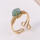 FREE Today: Protection Harmony & Luck Turquoise Irregular Chip Copper Wrapped Ring - Green - image 5