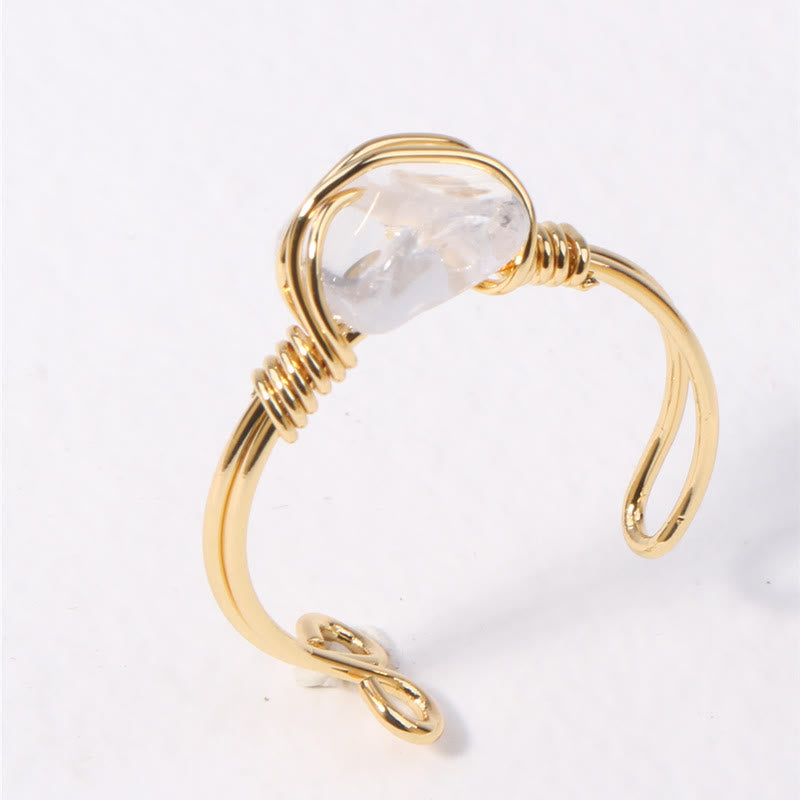 FREE Today: Protection Harmony & Luck Turquoise Irregular Chip Copper Wrapped Ring - White - image 9
