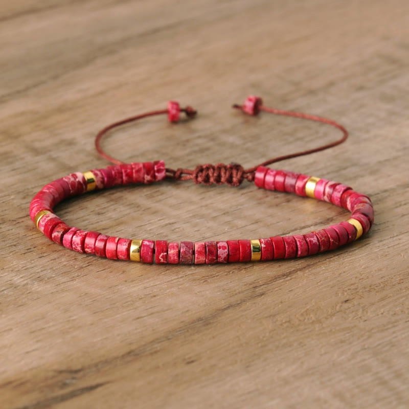 FuAttract Balance Protection & Positive Energy Blue Imperial Stone Tiger's Eye Amazonite Natural Stone Braided Bracelet - Red Imperial Stone - image 4