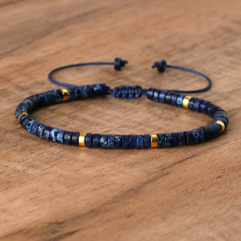 FuAttract Balance Protection & Positive Energy Blue Imperial Stone Tiger's Eye Amazonite Natural Stone Braided Bracelet - Deep Blue Imperial Stone - image 8