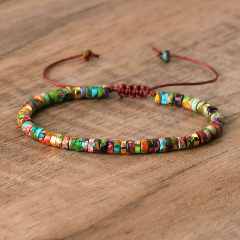 FuAttract Balance Protection & Positive Energy Blue Imperial Stone Tiger's Eye Amazonite Natural Stone Braided Bracelet - Floral Imperial Stone - image 10