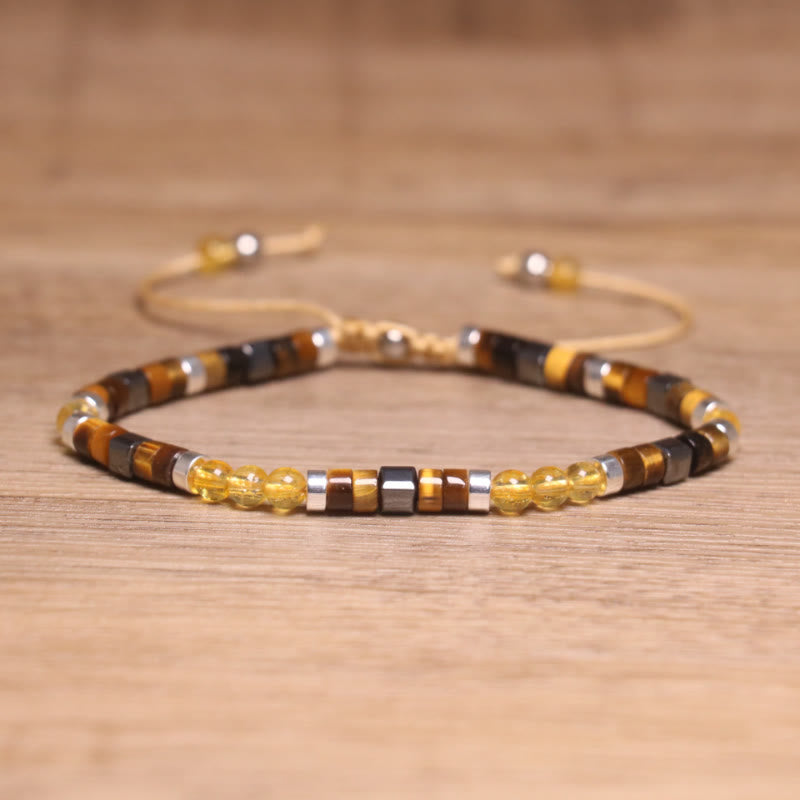 FuAttract Balance Protection & Positive Energy Blue Imperial Stone Tiger's Eye Amazonite Natural Stone Braided Bracelet - Citrine+Tiger's Eye - image 25