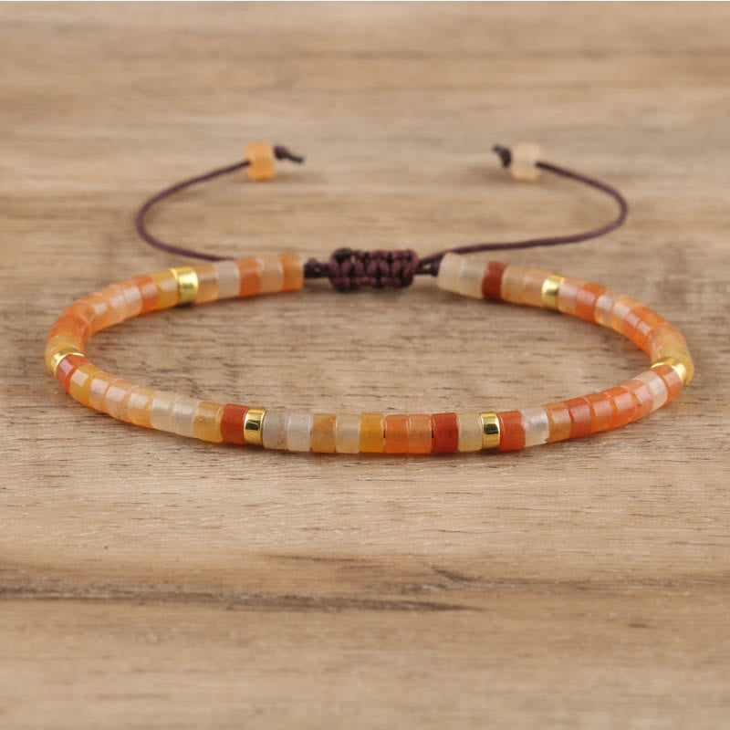 FuAttract Balance Protection & Positive Energy Blue Imperial Stone Tiger's Eye Amazonite Natural Stone Braided Bracelet - Red Aventurine - image 27